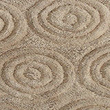 Knightsbridge Beautiful Circle Design Premium Quality Year Round Cotton With Non-Skid Back Bath Rug Stone