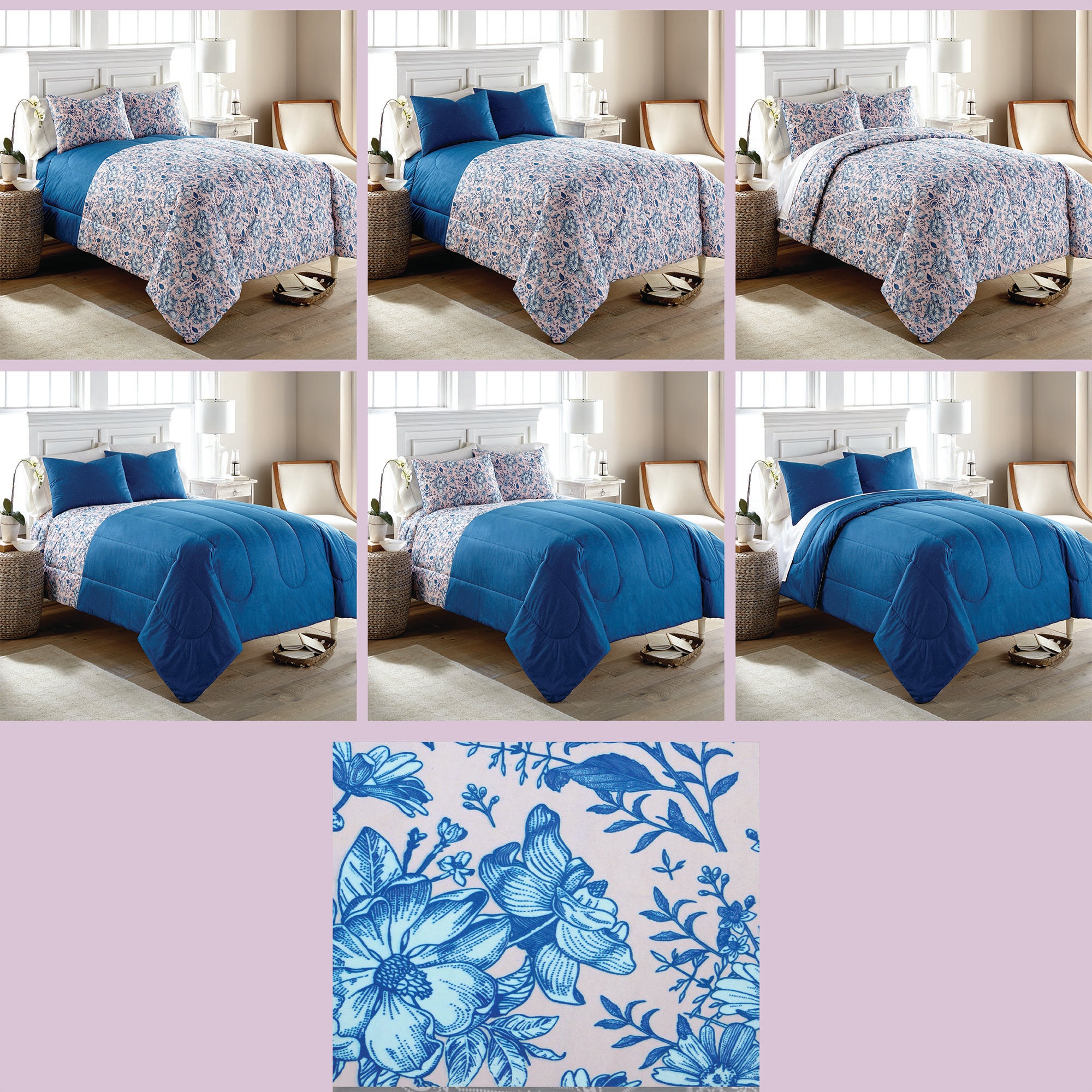 Micro Flannel 6 in 1 Comforter Set