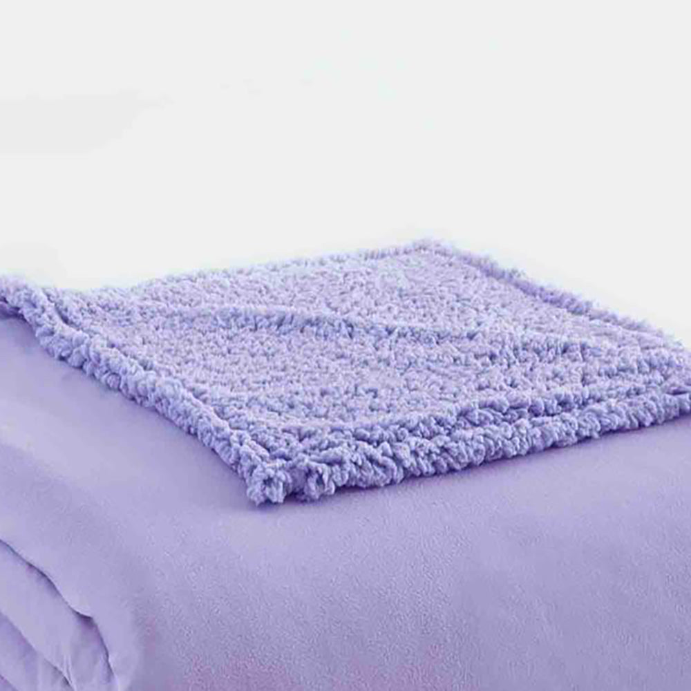 Shavel Micro Flannel High Quality Reversible Solid Patterned Luxuriously Super Soft, Comfortable & Warm Sherpa Blanket