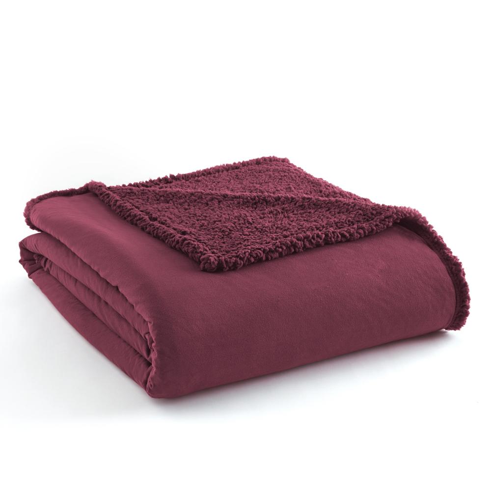 Shavel Micro Flannel High Quality Reversible Solid Patterned Luxuriously Super Soft, Comfortable & Warm Sherpa Blanket