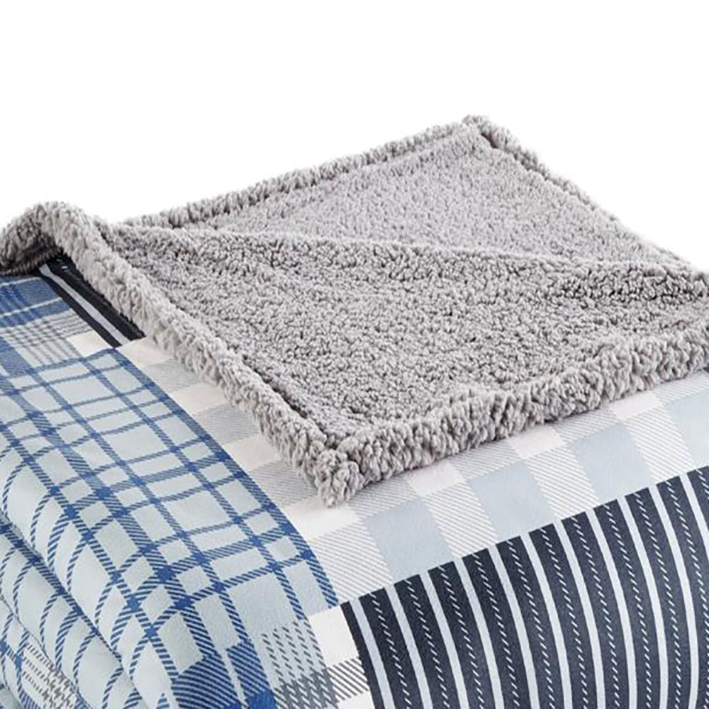 Shavel Micro Flannel High Quality Reversible Solid Patterned Luxuriously Super Soft, Comfortable & Warm Sherpa Blanket