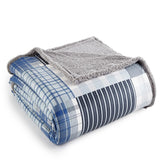 Shavel Micro Flannel High Quality Reversible Solid Patterned Luxuriously Super Soft, Comfortable & Warm Sherpa Blanket