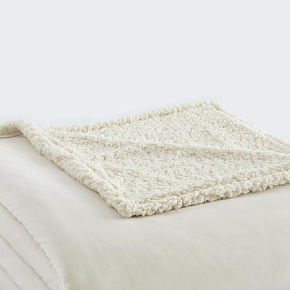 Shavel Micro Flannel High Quality Reversible Solid Patterned Luxuriously Super Soft, Comfortable & Warm Sherpa Blanket