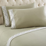 Shavel Micro Flannel Lace-Edged Sheet Set - Cal King Flat/Fitted Sheet 108x110/84x72x18