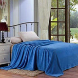 Plazatex Micro Plush Solid Blanket - Blue