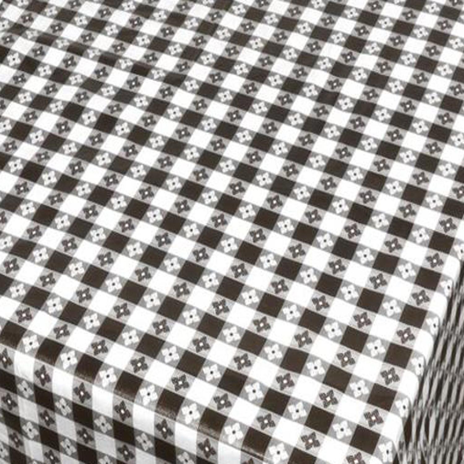 Carnation Home Fashions PVC Waterproof Indoor/Outdoor Restaurants, Picnics Tavern Check Print Vinyl Flannel Backed Tablecloth - 52x52"