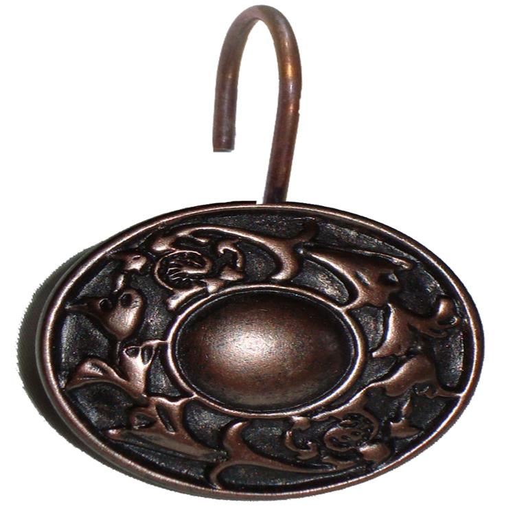 Carnation Home Fashions "Regency" Resin Shower Curtain Hooks - 1.5x1.5"