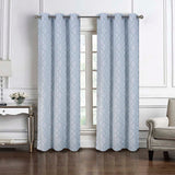 RT Designers Collection Brookfield Jacquard High Quality Light Filtering Grommet Curtain Panel Dark Blue