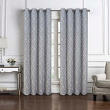 RT Designers Collection Brookfield Jacquard High Quality Light Filtering Grommet Curtain Panel Silver