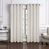RT Designers Collection Brookfield Jacquard High Quality Light Filtering Grommet Curtain Panel White