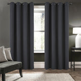 RT Designers Collection Barron Two Pack Premium Grommet Curtain Panel 54" x 84" Charcoal