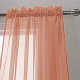 RT Designers Collection Celine Sheer Rod Pocket Curtain Panel - 55x90", Coral