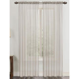 RT Designers Collection Celine Sheer 55 x 90 in. Rod Pocket Curtain Panel Silver