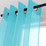 RT Designers Collection Cara One Sheer Grommet Light Filtering Curtain Panel 54" x 90" Aqua