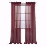 RT Designers Collection Cara One Sheer Grommet Light Filtering Curtain Panel 54" x 90" Burgundy