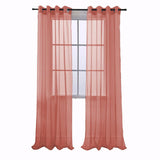 RT Designers Collection Cara One Sheer Grommet Light Filtering Curtain Panel 54" x 90" Coral