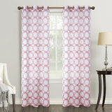 Olivia Gray Delray Quatrefoil Embroidered Single Grommet Curtain Panel Pair - 54x84