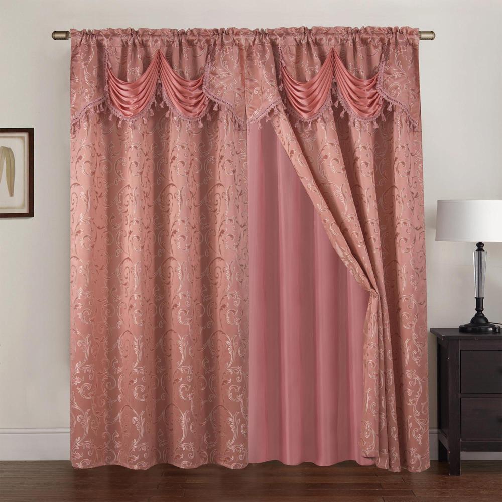 Franklin 2-Piece Rose Grommet Curtain 54" x 84" by Rt Designers Collection