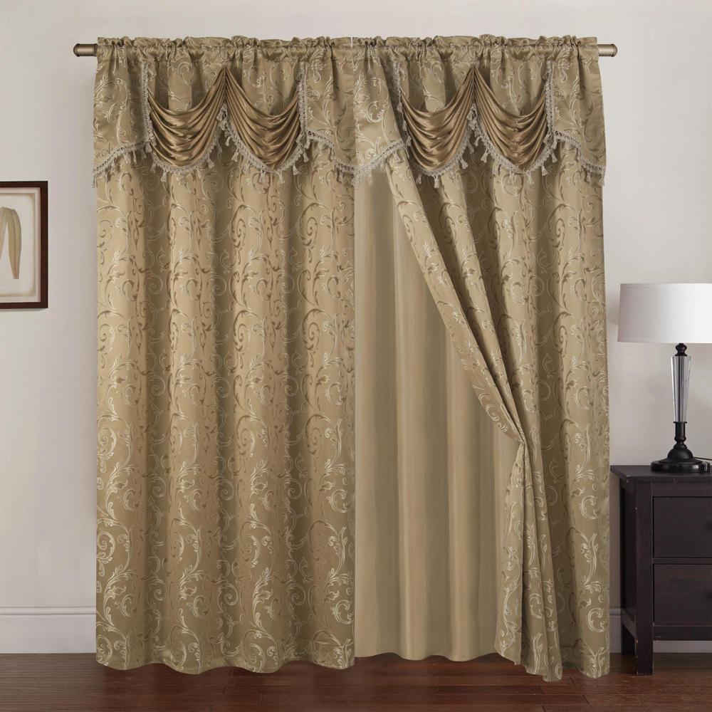 Franklin 2-Piece Rose Grommet Curtain 54" x 84" by Rt Designers Collection