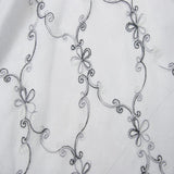 Olivia Gray Fleur Embroidered Rod Pocket Single Curtain Panel With 18" Valance - 54x84", Silver