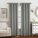 Olivia Gray Gilbert Solid Single Grommet Curtain Panel Pair - 54x84", Charcoal