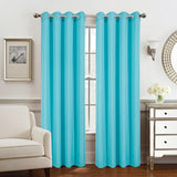 Olivia Gray Gilbert Solid Single Grommet Curtain Panel Pair - Turquoise