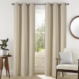 Gatsby Rubber Blackout Grommet Curtain Panel 54" x 84" Beige by Rt Designers Collection