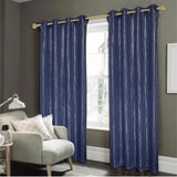 Iceland Metallic Grommet Curtain Panel Navy by RT Designers Collection