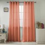 RT Designers Collection Nancy Faux Silk Grommet Curtain Panel 54" x 84" Coral