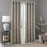 Olivia Gray Riverside Metallic Faux Silk Grommet Curtain Single Panel - 54x84