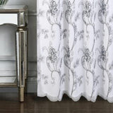 RT Designers Collection Remy Stylish & Premium Embroidered Curtain Panel 54" x 84" Silver