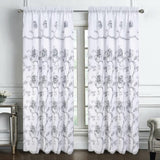 RT Designers Collection Remy Stylish & Premium Embroidered Curtain Panel 54" x 84" Silver