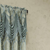 RT Designers Collection Stockton Premium Two Pack Double Curtain Panel 54" x 84" Aqua