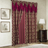 RT Designers Collection Stockton Premium Two Pack Double Curtain Panel 54" x 84" Burgundy