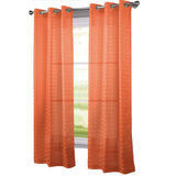 RT Designers Collection Wanda Box Voile Light Filtering One Grommet Curtain Panel 54" x 90" Coral