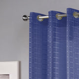 RT Designers Collection Wanda Box Voile Light Filtering One Grommet Curtain Panel 54" x 90" Navy