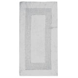 Classic Racetrack Cotton Bath Rug 20" x 30" White by Perthshire Platinum Collection