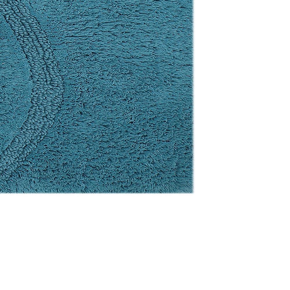 Chain Anti Skid Back Cotton Bath Rug 21" x 34" Aqua by Perthshire Platinum Collection