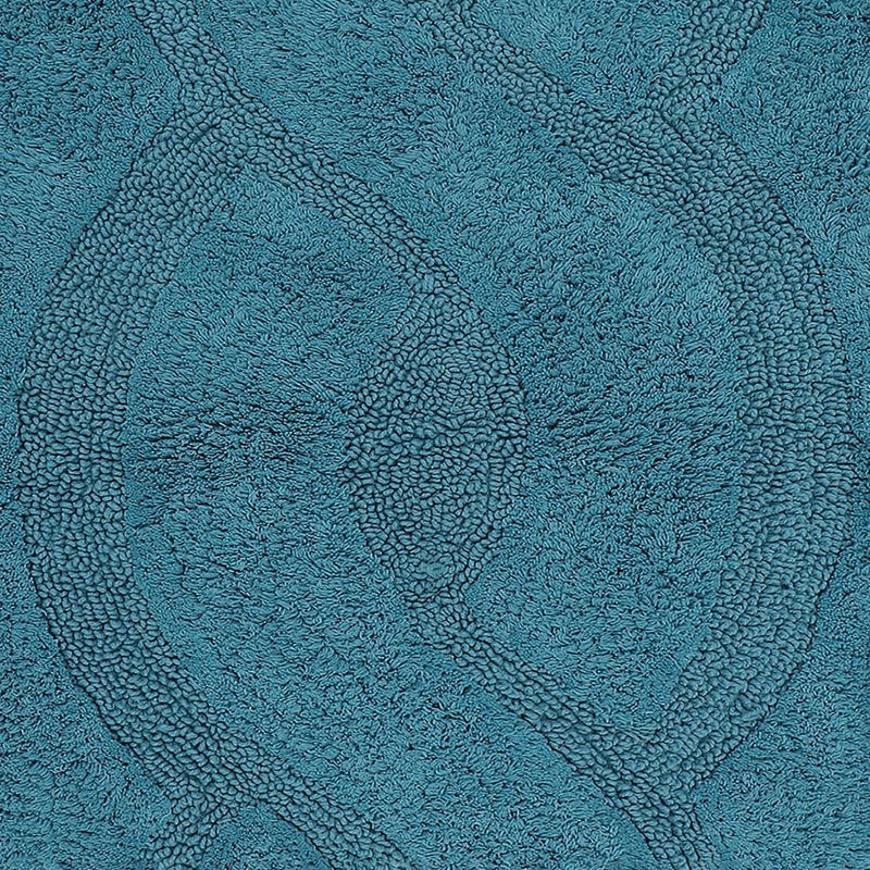 Chain Anti Skid Back Cotton Bath Rug 21" x 34" Aqua by Perthshire Platinum Collection
