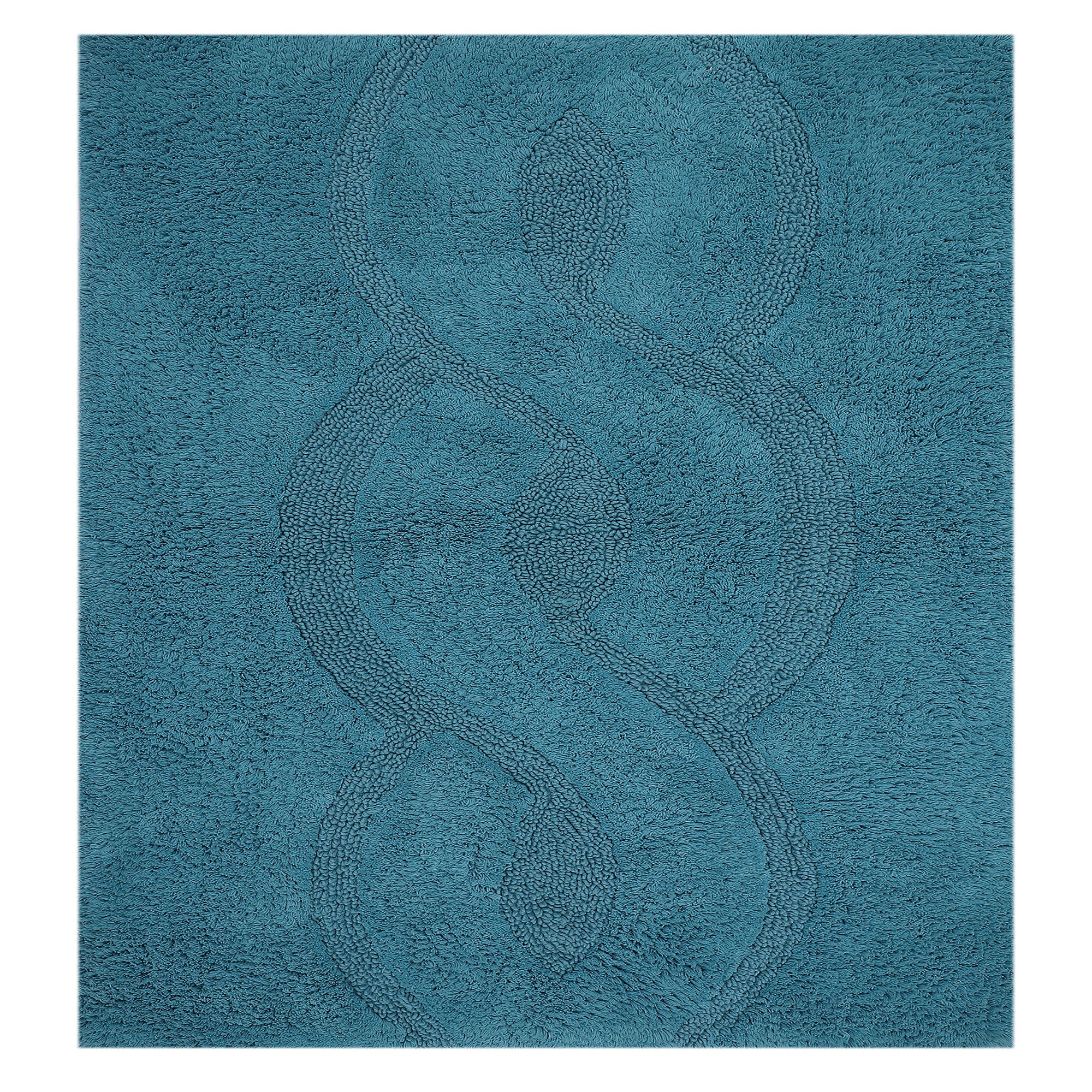 Chain Anti Skid Back Cotton Bath Rug 21" x 34" Aqua by Perthshire Platinum Collection