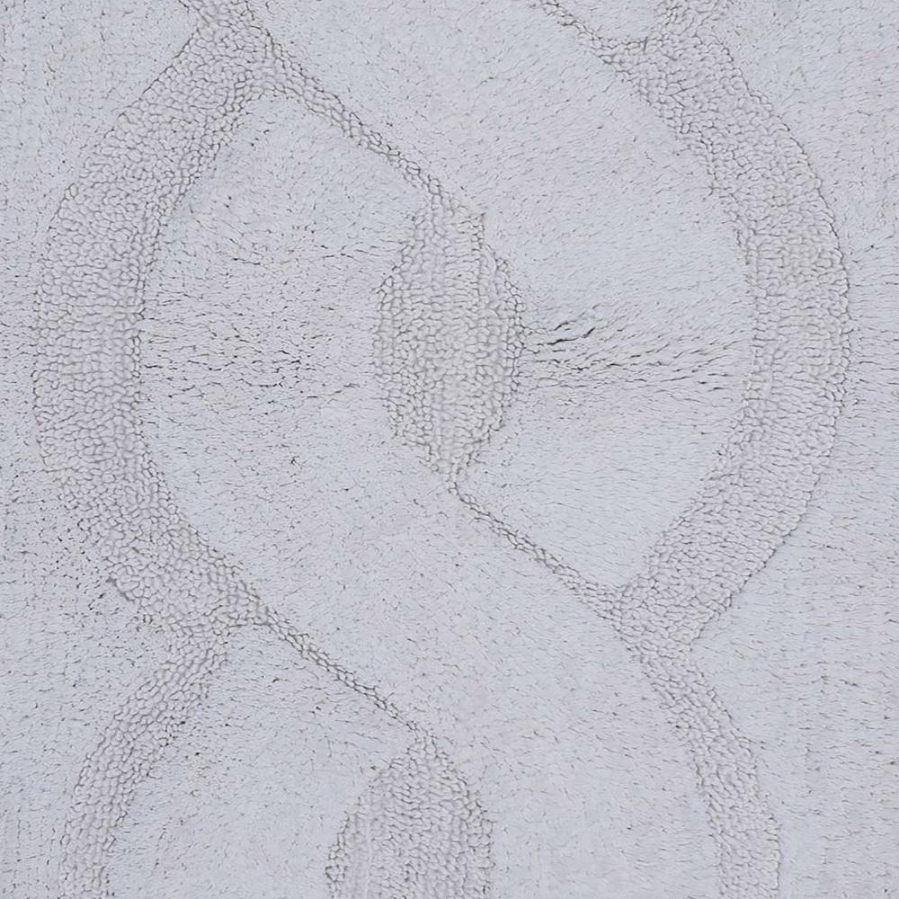 Beautiful Sculptured Chain Design Bath Rug With Anti Skid Latex Back  Made Cotton Super Soft White