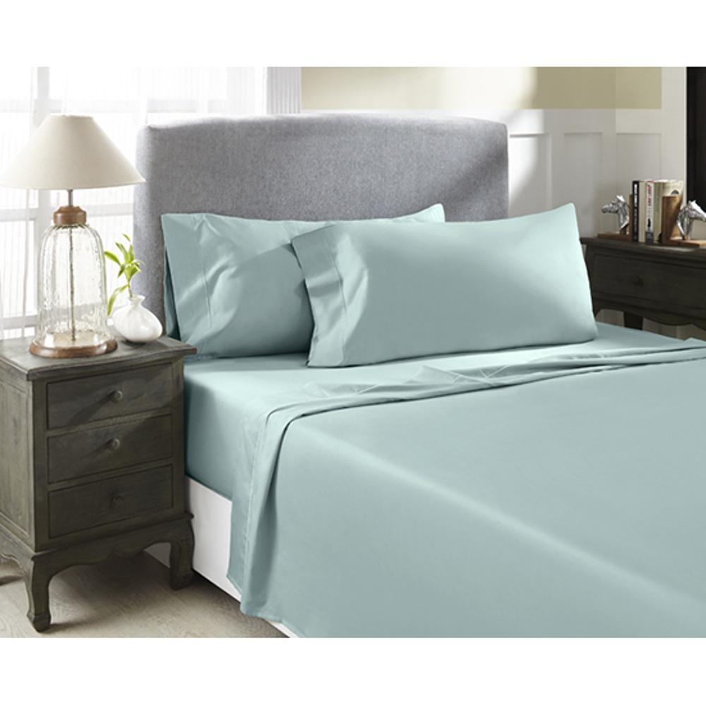 Perthshire Platinum Concepts 800 Thread Count Solid Sateen Sheet - 4 Piece Set - Ocean Blue