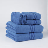 Plazatex Luxurious All Season Towel Set Durable and Breathable Material 6 Piece Navy