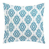 Chic Home Jaden Bohemian Inspired Striped Ikat Print with Contemporary Geometric Pattern Bedding Reversible Quilt Cover Set - Decorative Pillows Shams Included - Blue