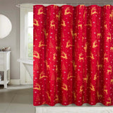 RT Designers Collection Christmas Golden Reindeer Slub Shower Curtain 70