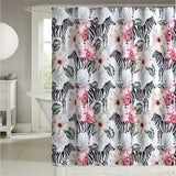 RT Designers Tropical Fiesta Hibiscus Zebra Printed Shower Curtain - 70x72