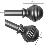 Versailles Scencillo Circa Steel Heavy Duty Curtain Rod Set for Windows Antique Silver