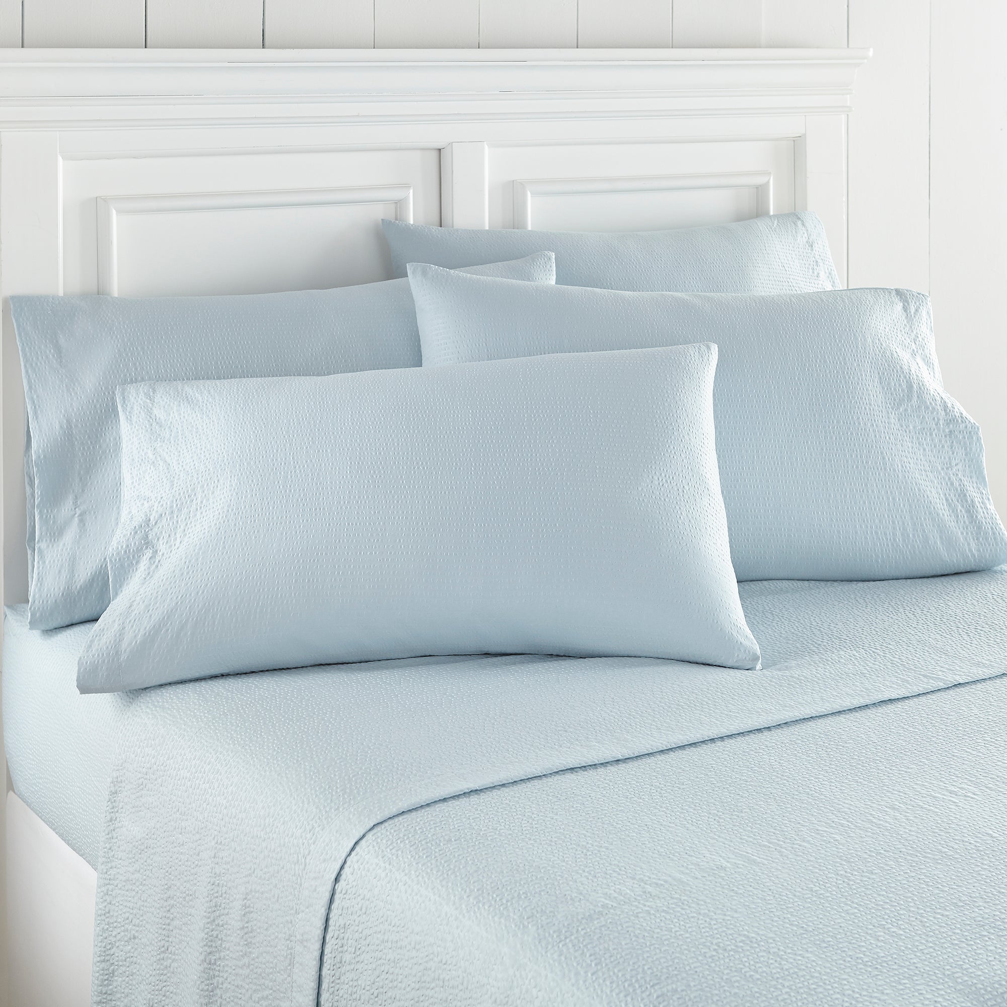 Shavel Home Products - Seersucker Solid Stylish and Modern Sheet Set