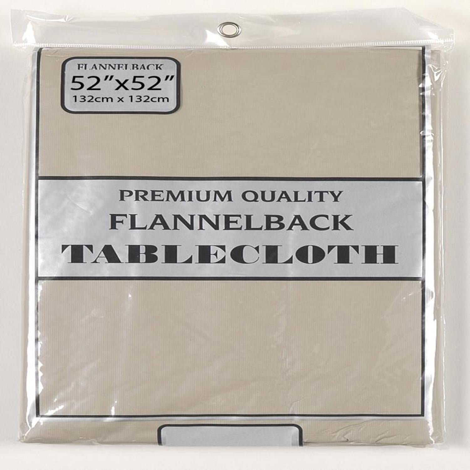 Carnation Home Fashions Vinyl Tablecloth with Polyester Flannel Backing - 52"x52"