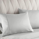 RT Designers Collection Modern Living 100% Pima Cotton Ultra Soft Sheet Set King Silver
